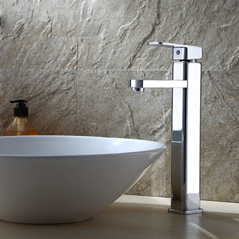 Avtoit | Cubic Chrome Bathroom Faucet Low Arc Single Lever Basin Faucet