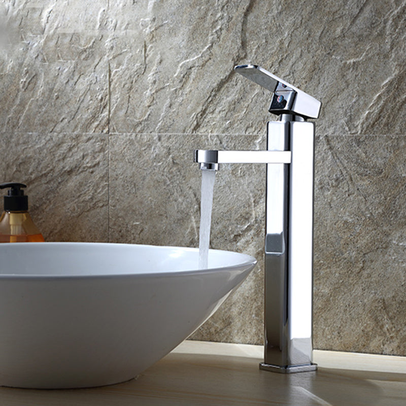 Avtoit | Cubic Chrome Bathroom Faucet Low Arc Single Lever Basin Faucet