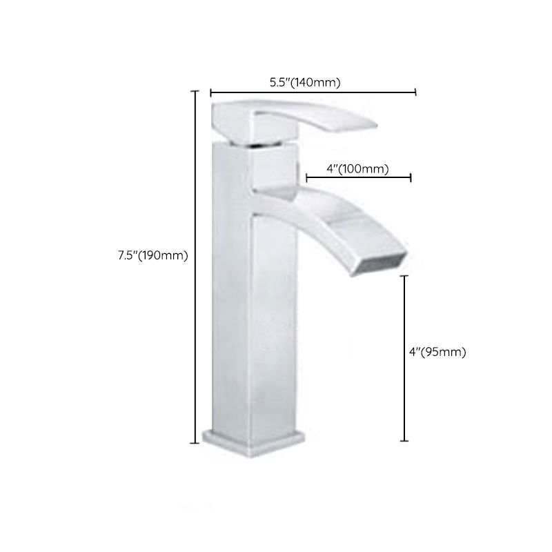 Avtoit | Cubic Chrome Bathroom Faucet Low Arc Single Lever Basin Faucet