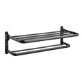 Avtoit | Contemporary bathroom accessory set with black finish and bath shelf/towel bar