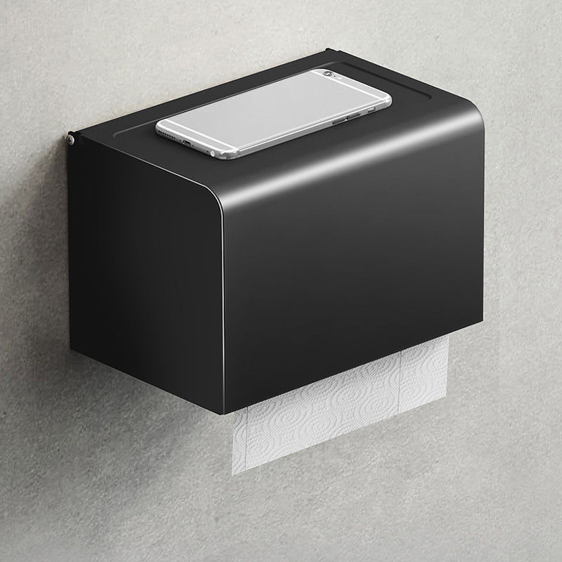 Avtoit | Contemporary bathroom accessory set with black finish and bath shelf/towel bar