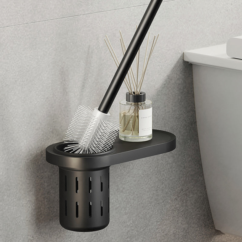 Avtoit | Contemporary bathroom accessory set with black finish and bath shelf/towel bar