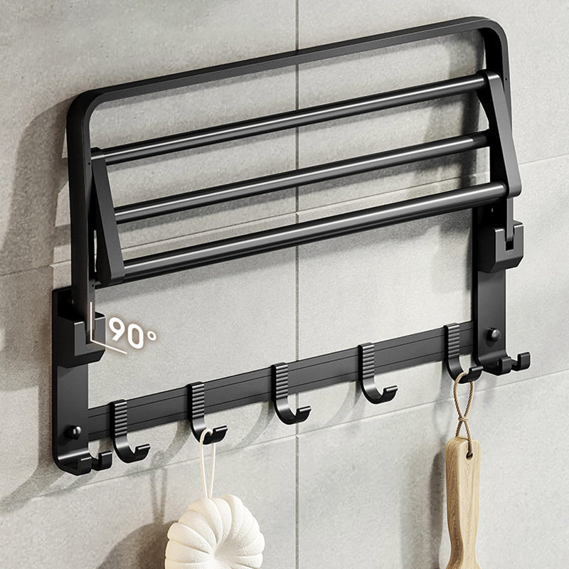 Avtoit | Contemporary bathroom accessory set with black finish and bath shelf/towel bar