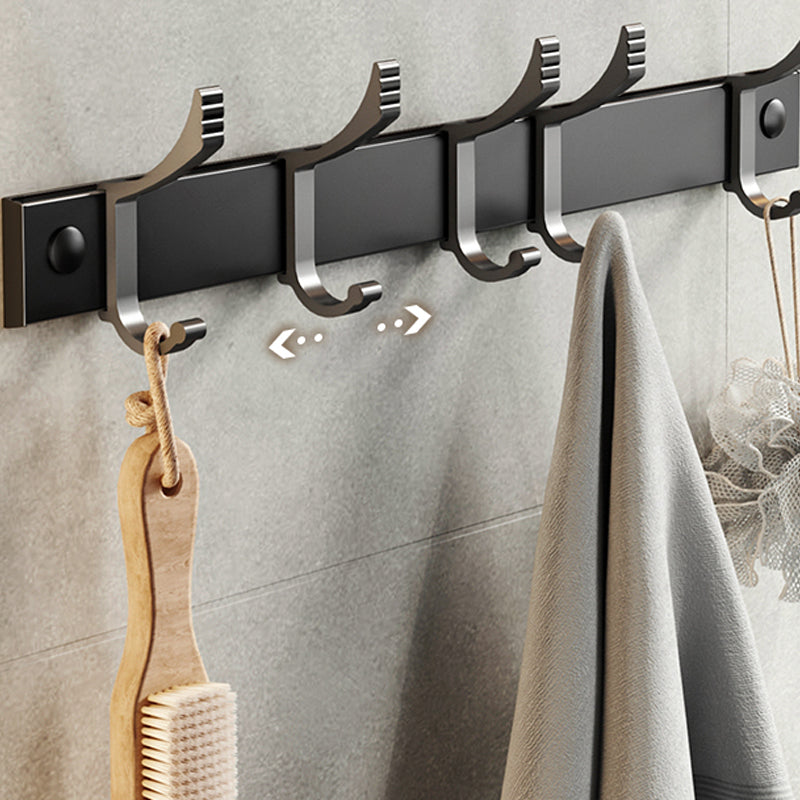 Avtoit | Contemporary bathroom accessory set with black finish and bath shelf/towel bar