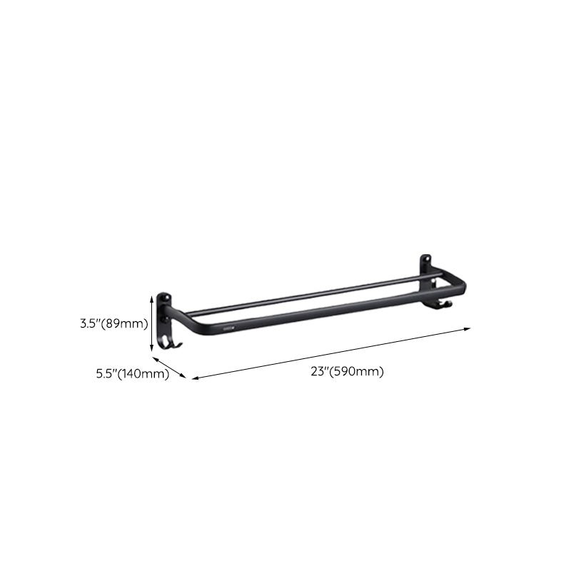 Avtoit | Contemporary bathroom accessory set with black finish and bath shelf/towel bar