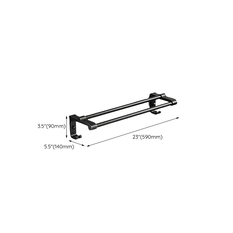 Avtoit | Contemporary bathroom accessory set with black finish and bath shelf/towel bar