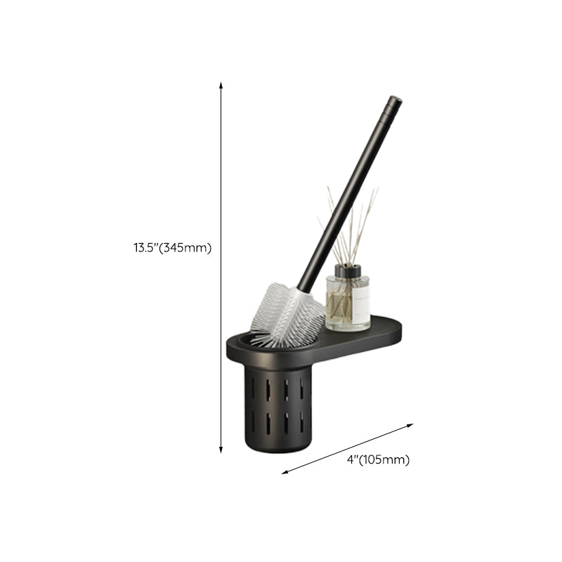Avtoit | Contemporary bathroom accessory set with black finish and bath shelf/towel bar