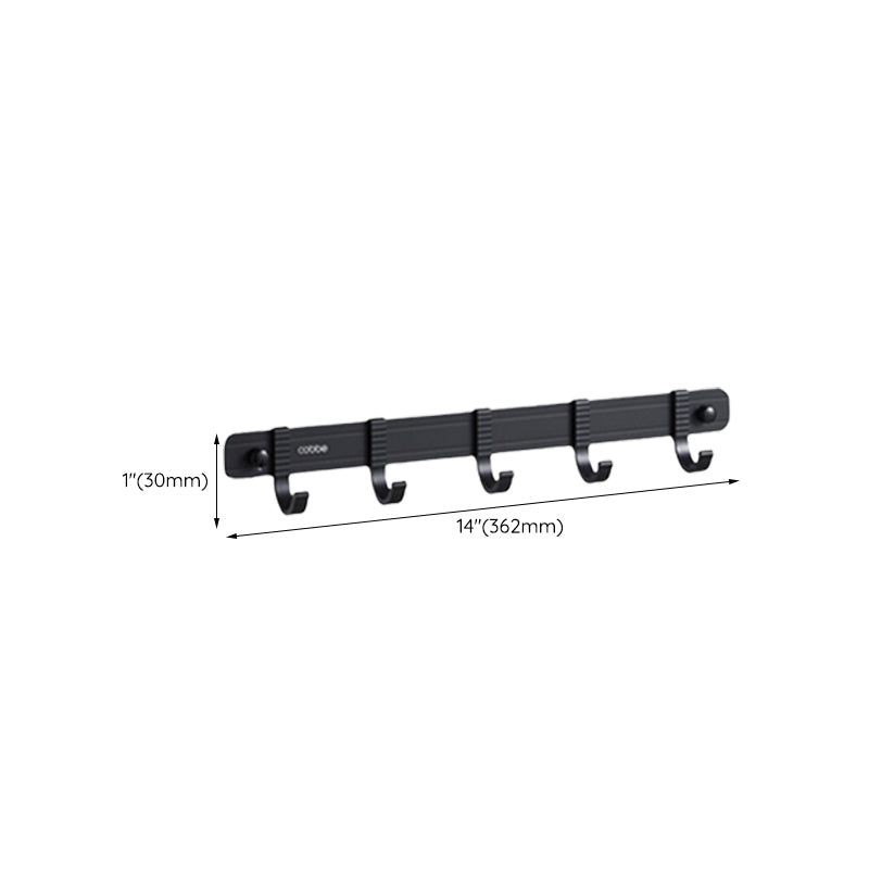 Avtoit | Contemporary bathroom accessory set with black finish and bath shelf/towel bar