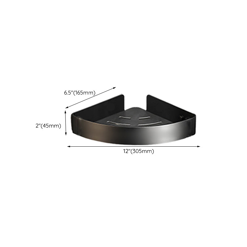 Avtoit | Contemporary bathroom accessory set with black finish and bath shelf/towel bar