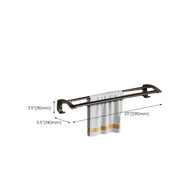Avtoit | Contemporary bathroom accessory set with black finish and bath shelf/towel bar