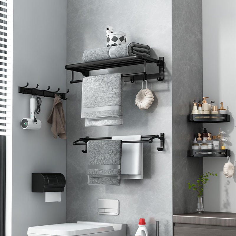 Avtoit | Classic Bathroom Accessories Set in Aluminum Black Finish Bathrobe Hook/ Towel Bar