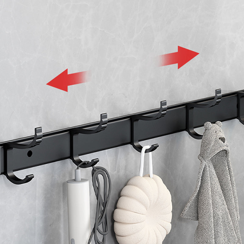 Avtoit | Classic Bathroom Accessories Set in Aluminum Black Finish Bathrobe Hook/ Towel Bar