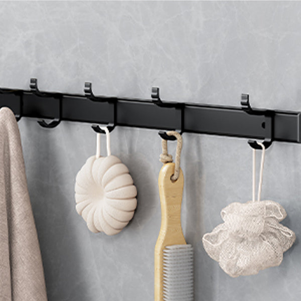 Avtoit | Classic Bathroom Accessories Set in Aluminum Black Finish Bathrobe Hook/ Towel Bar