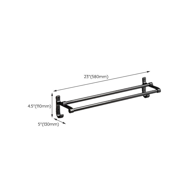 Avtoit | Classic Bathroom Accessories Set in Aluminum Black Finish Bathrobe Hook/ Towel Bar