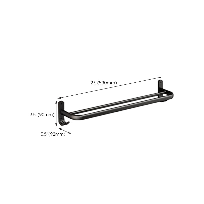 Avtoit | Classic Bathroom Accessories Set in Aluminum Black Finish Bathrobe Hook/ Towel Bar