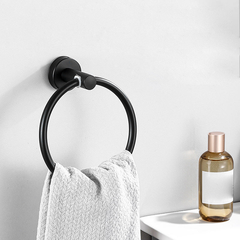 Avtoit | Modern Bathroom Hardware Set in Stainless Steel Brushed Chrome Towel Bar/Ring & Bathrobe Hook