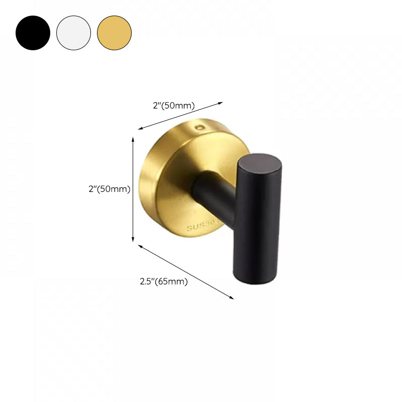 Avtoit | Modern Bathroom Hardware Set in Stainless Steel Brushed Chrome Towel Bar/Ring & Bathrobe Hook