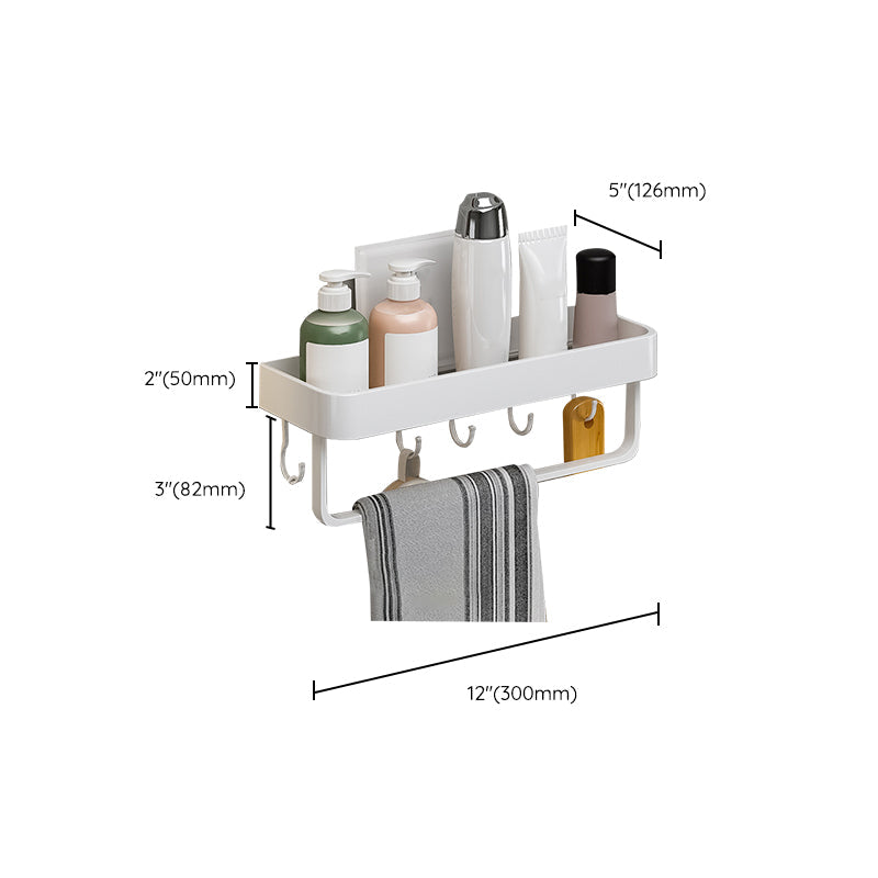 Avtoit | Contemporary Bathroom Accessory Set Metal Bath Shelf in White