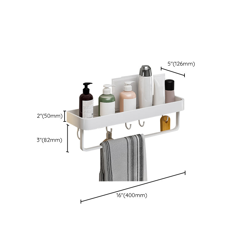 Avtoit | Contemporary Bathroom Accessory Set Metal Bath Shelf in White