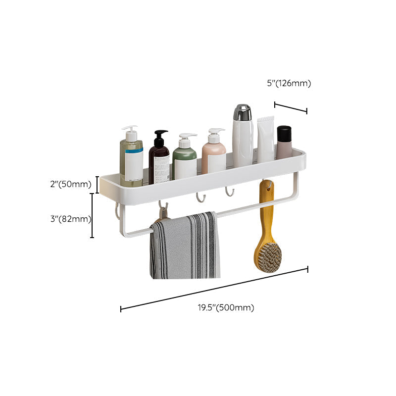 Avtoit | Contemporary Bathroom Accessory Set Metal Bath Shelf in White