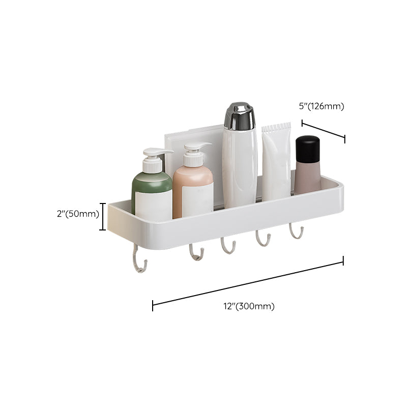Avtoit | Contemporary Bathroom Accessory Set Metal Bath Shelf in White