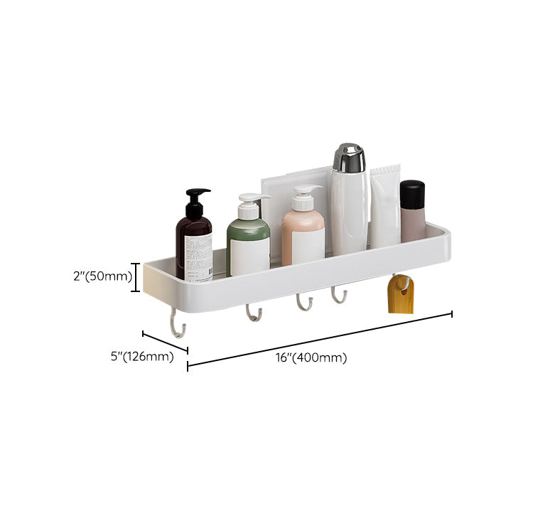 Avtoit | Contemporary Bathroom Accessory Set Metal Bath Shelf in White