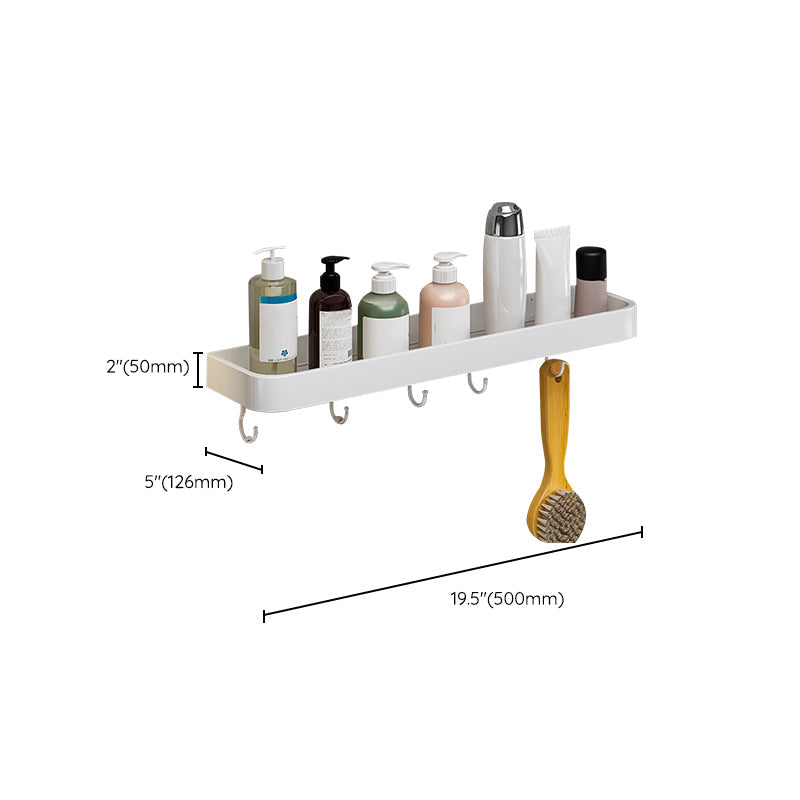 Avtoit | Contemporary Bathroom Accessory Set Metal Bath Shelf in White