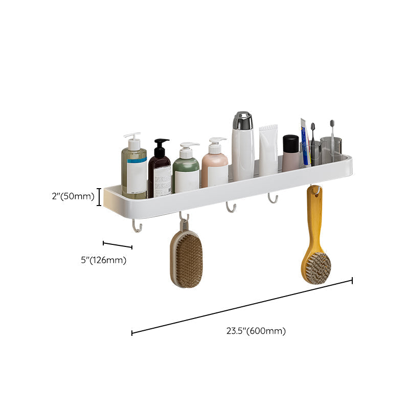 Avtoit | Contemporary Bathroom Accessory Set Metal Bath Shelf in White