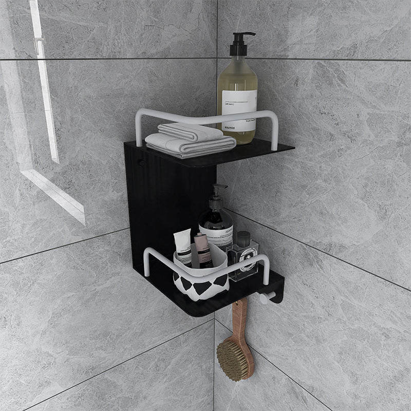 Avtoit | Black 6-piece Bathroom Accessory Set Modern Shower Curtain Rod / Bathrobe Hooks and Towel Bar