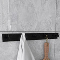 Avtoit | Black 6-piece Bathroom Accessory Set Modern Shower Curtain Rod / Bathrobe Hooks and Towel Bar