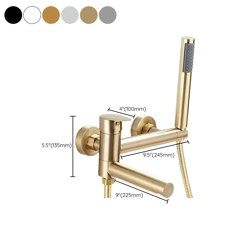 Avtoit | Contemporary Wall Mounted Bathtub Filler Single Handle Metal Faucet