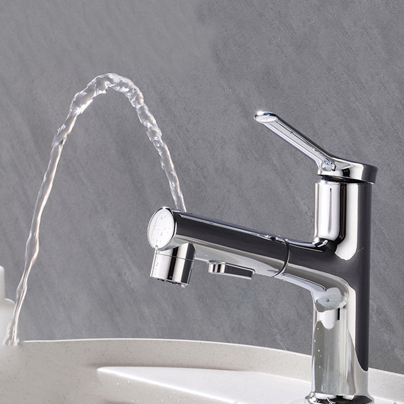 Avtoit | Round contemporary bathroom faucet with lever handle and single hole installation