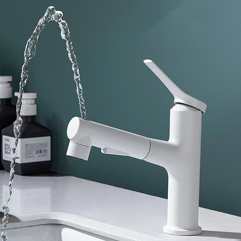 Avtoit | Round contemporary bathroom faucet with lever handle and single hole installation
