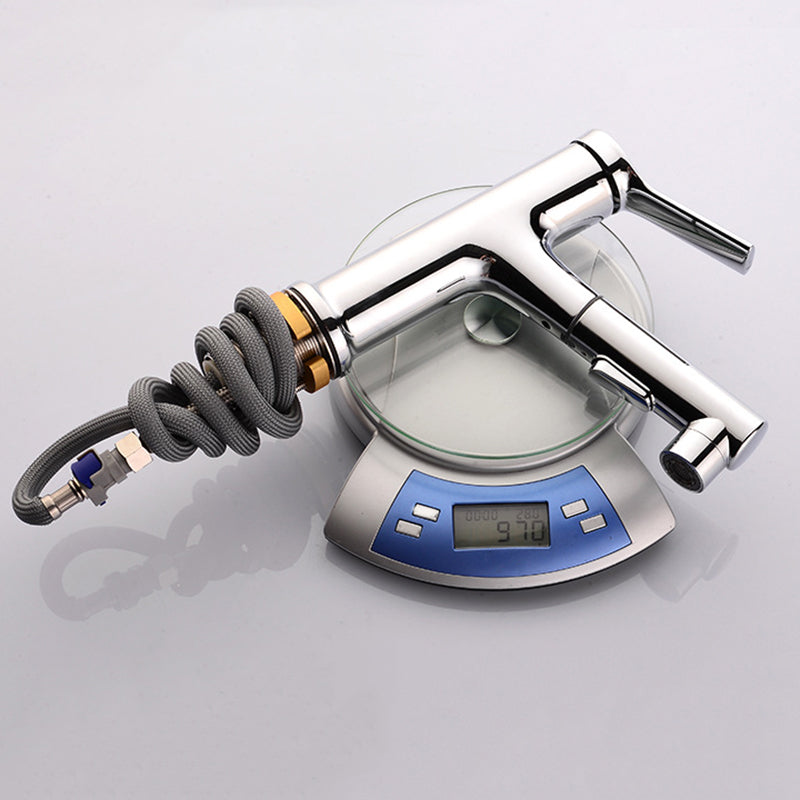 Avtoit | Round contemporary bathroom faucet with lever handle and single hole installation
