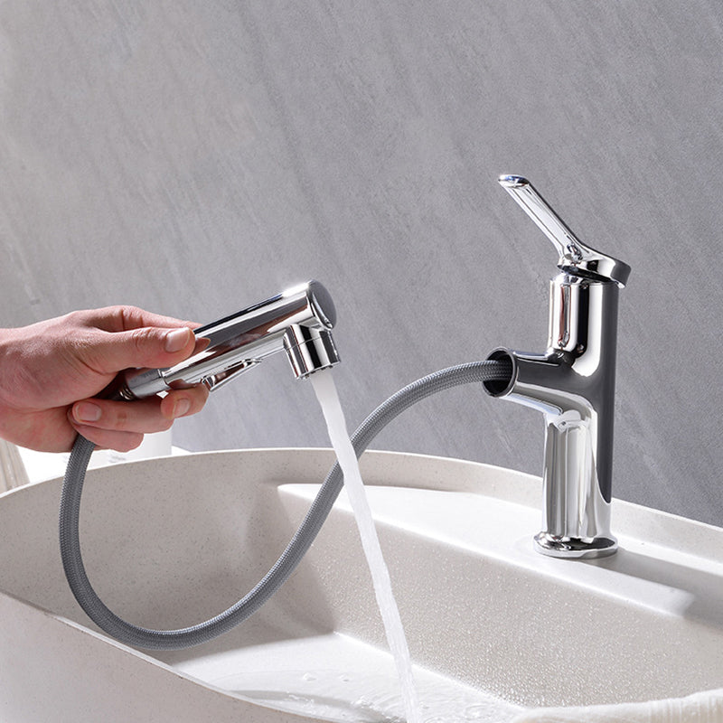 Avtoit | Round contemporary bathroom faucet with lever handle and single hole installation