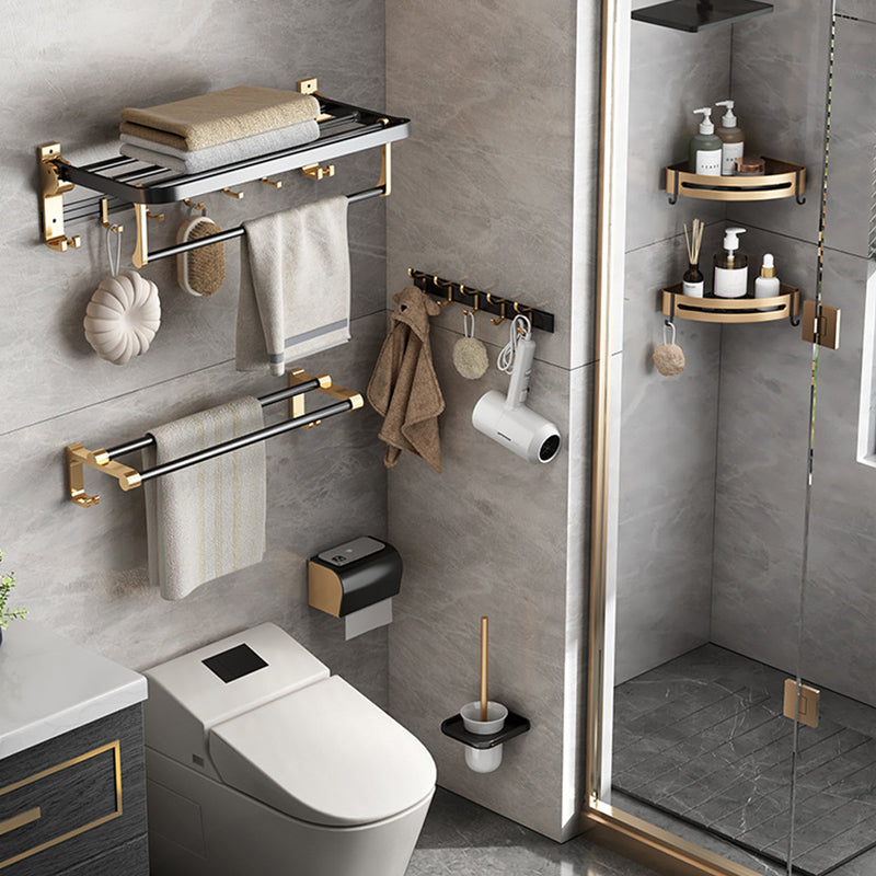 Avtoit | Modernism Bathroom Accessories Hardware Set Black & Gold Bathroom Shelf/Towel Bar