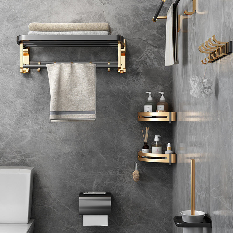 Avtoit | Modernism Bathroom Accessories Hardware Set Black & Gold Bathroom Shelf/Towel Bar