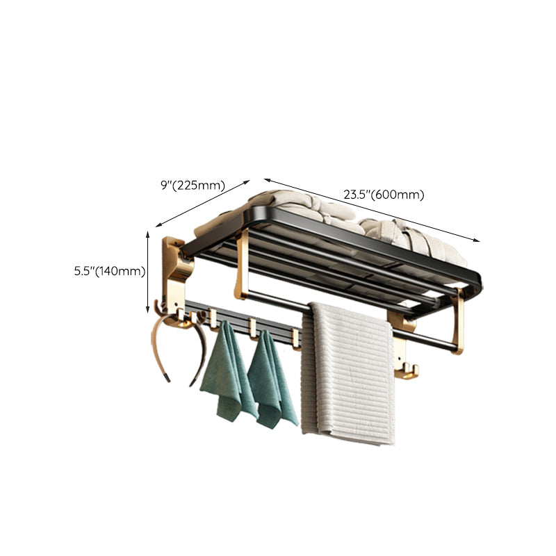 Avtoit | Modernism Bathroom Accessories Hardware Set Black & Gold Bathroom Shelf/Towel Bar