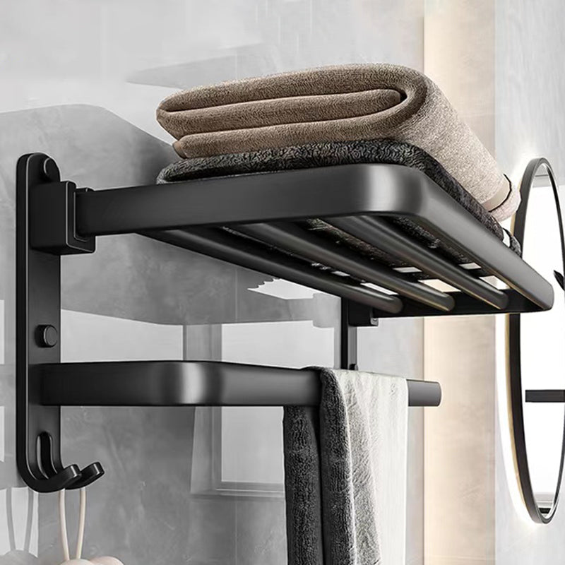 Avtoit | Black Aluminum Bathroom Accessory Set Modern Bathroom Shelf / Towel Bar & Paper Holder