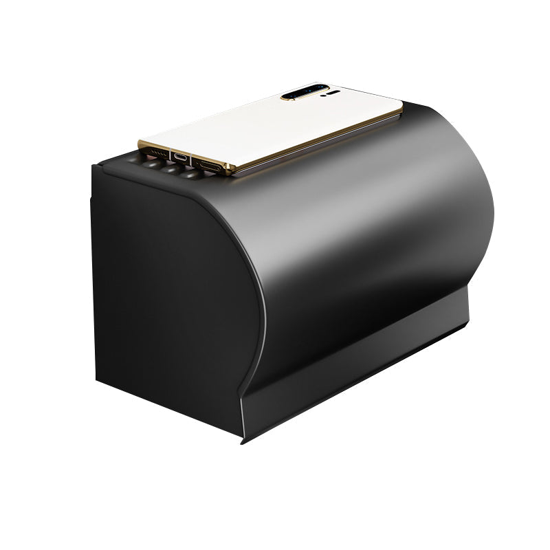 Avtoit | Black Aluminum Bathroom Accessory Set Modern Bathroom Shelf / Towel Bar & Paper Holder