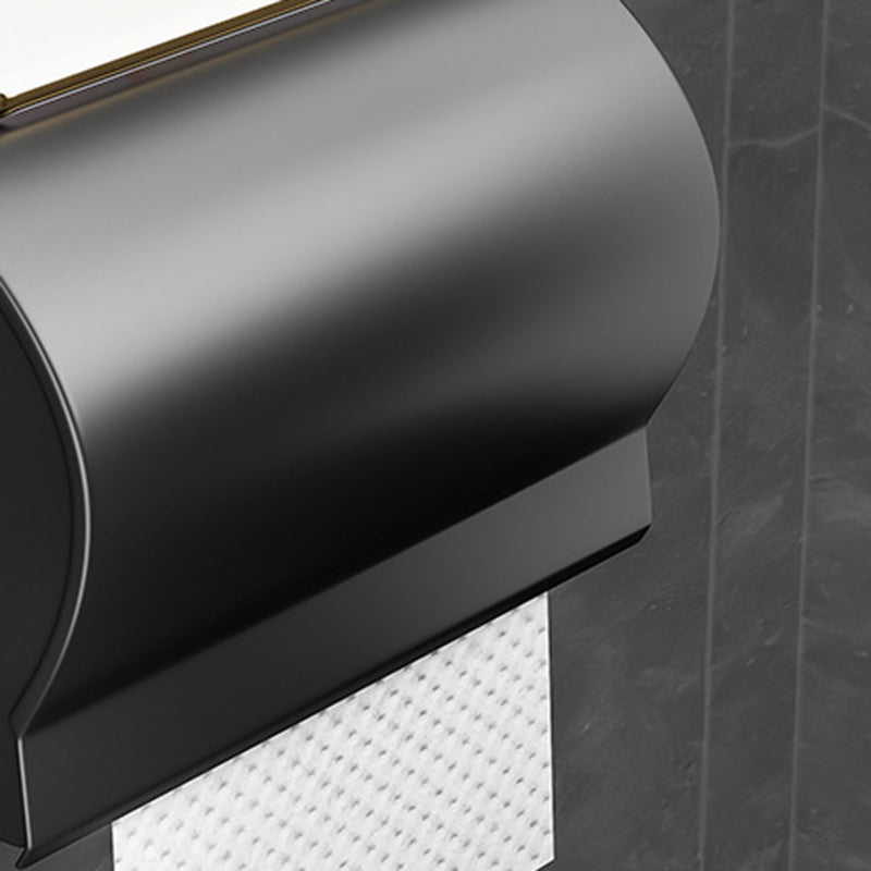 Avtoit | Black Aluminum Bathroom Accessory Set Modern Bathroom Shelf / Towel Bar & Paper Holder