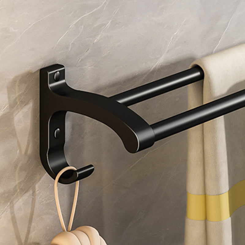 Avtoit | Black Aluminum Bathroom Accessory Set Modern Bathroom Shelf / Towel Bar & Paper Holder