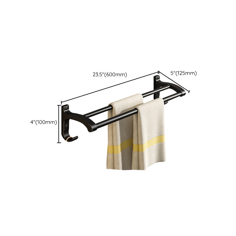 Avtoit | Black Aluminum Bathroom Accessory Set Modern Bathroom Shelf / Towel Bar & Paper Holder