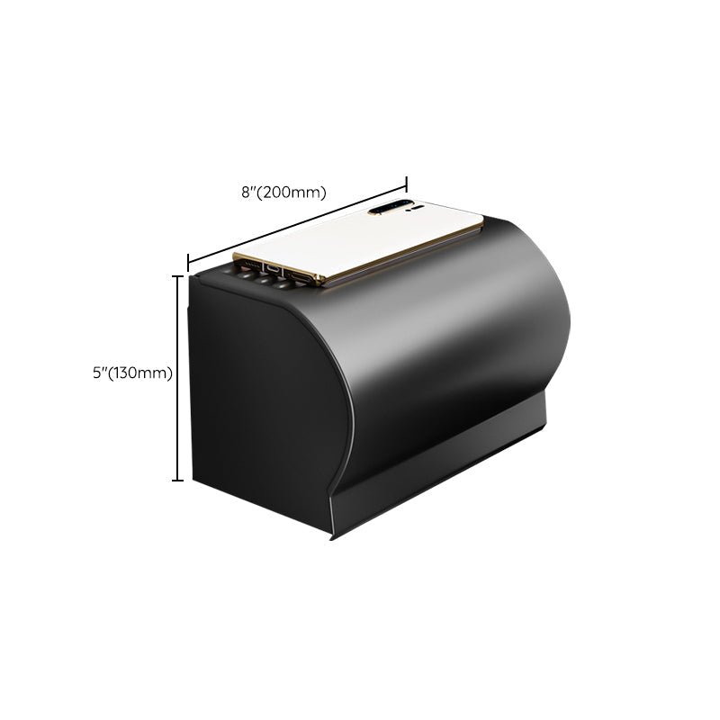 Avtoit | Black Aluminum Bathroom Accessory Set Modern Bathroom Shelf / Towel Bar & Paper Holder