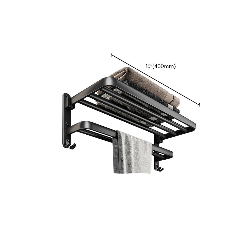 Avtoit | Black Aluminum Bathroom Accessory Set Modern Bathroom Shelf / Towel Bar & Paper Holder