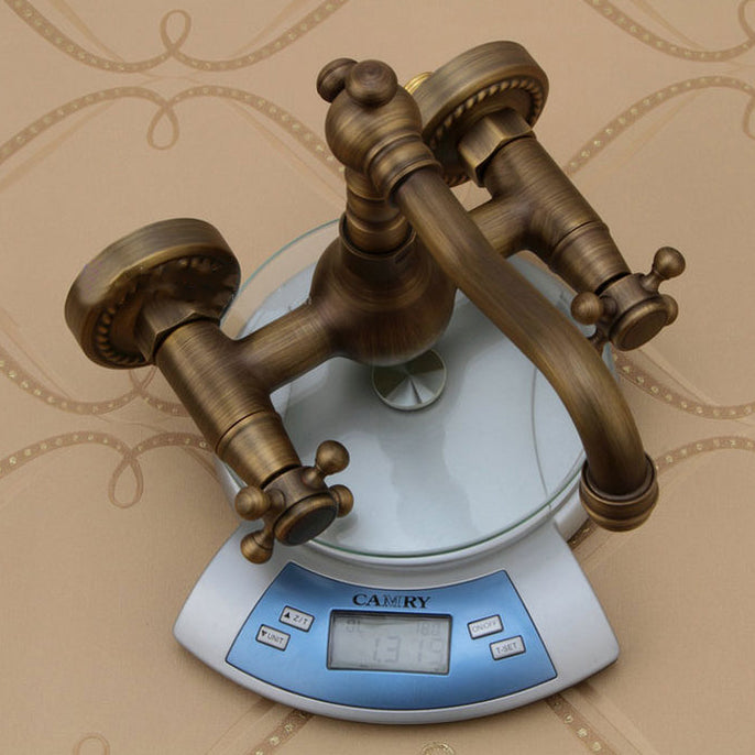 Avtoit | Traditional Wall-Mounted Copper Clawfoot Bathtub Faucet Trim Low Arc Clawfoot Bathtub Faucet