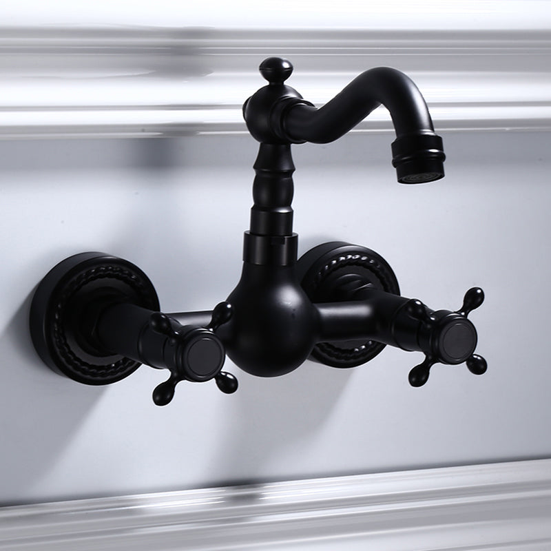 Avtoit | Traditional Wall Mounted Metal Bathtub Filler Low Arc Waterfall Bathroom Faucet