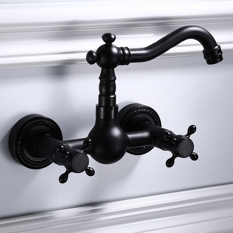 Avtoit | Traditional Wall Mounted Metal Bathtub Filler Low Arc Waterfall Bathroom Faucet