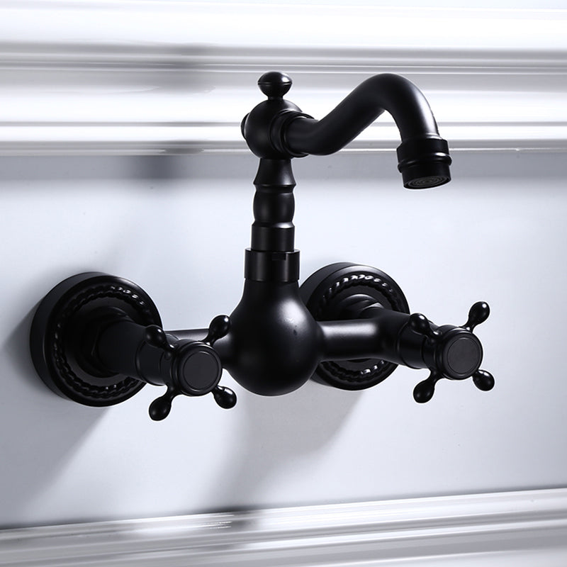 Avtoit | Traditional Wall Mounted Metal Bathtub Filler Low Arc Waterfall Bathroom Faucet