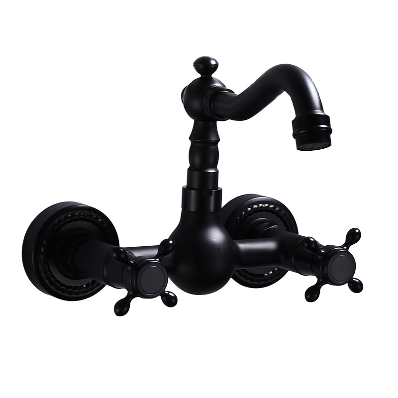 Avtoit | Traditional Wall Mounted Metal Bathtub Filler Low Arc Waterfall Bathroom Faucet